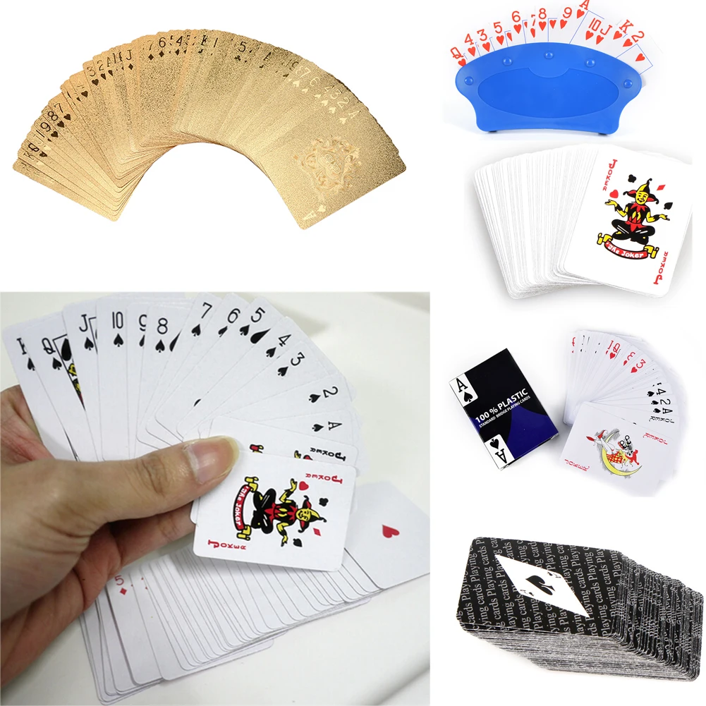 

Golden Playing Cards Deck Gold Silver Foil Poker Set Magic Card Gold Plastic Foil Poker Durable Waterproof Cards Gift