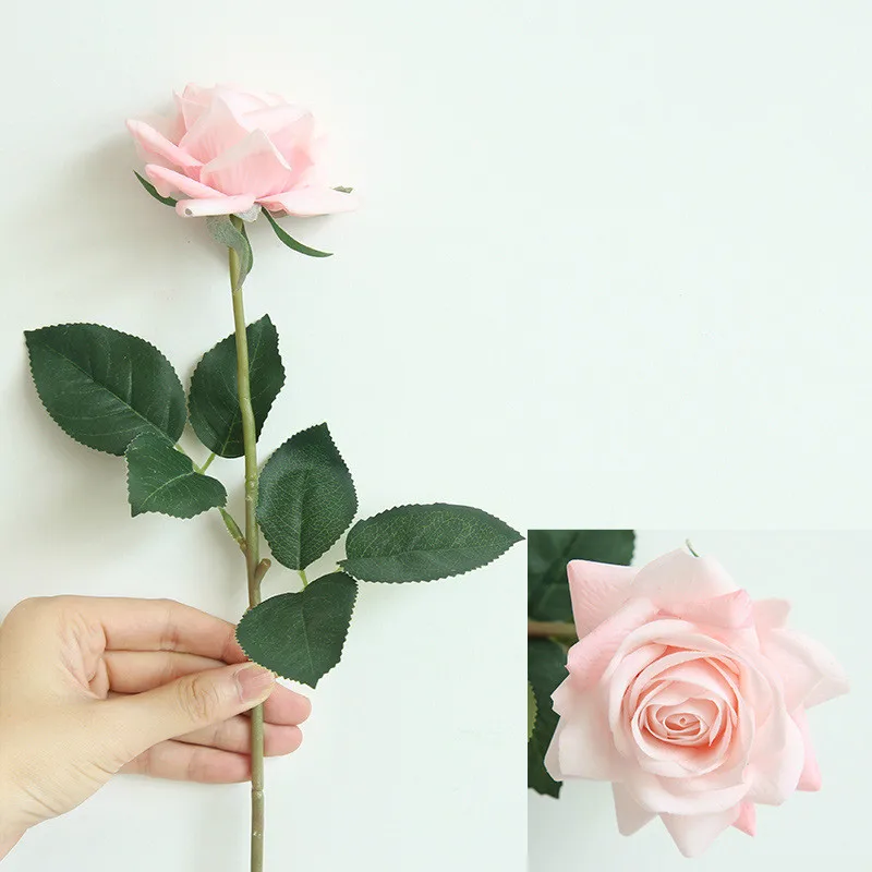 10 шт./лот, декоративные розы, искусственные цветы, шелковые цветы, латексная реальная на ощупь Роза, свадебный букет, вечерние цветы для дома - Цвет: beige