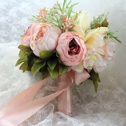 Пляжные свадебные цветы Свадебные букеты фиолетовая Роза Романтические свадебные Искусственный Свадебный букет де mariage кристалл 2019