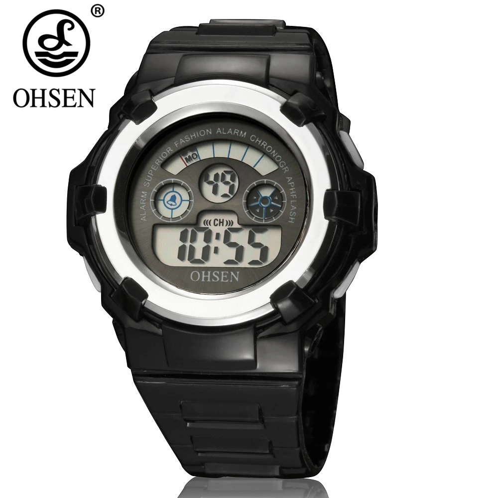 

NEW Arrival OHSEN Brand Outdoor Sport Watch Child Boy Digital 30M Swim Black Fashion Military Wristwatch Chronograph Montre Gift