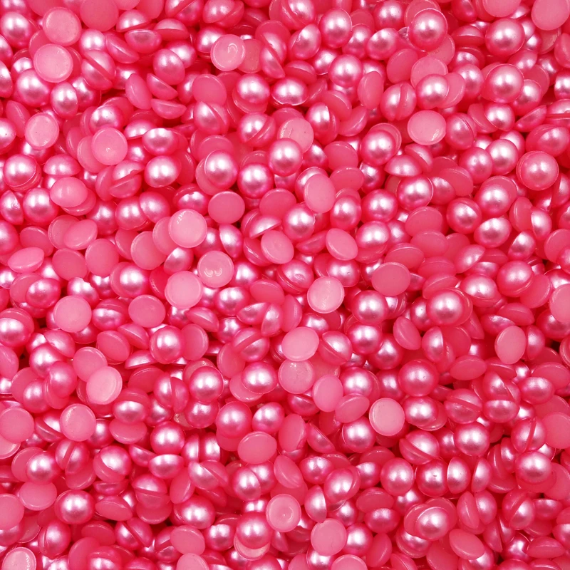 500pcs 3mm Half Round Acrylic Imitation Flatback Pearl Beads diy mobile Nail Stickers Nail Art  Jewelry Accessories (15)