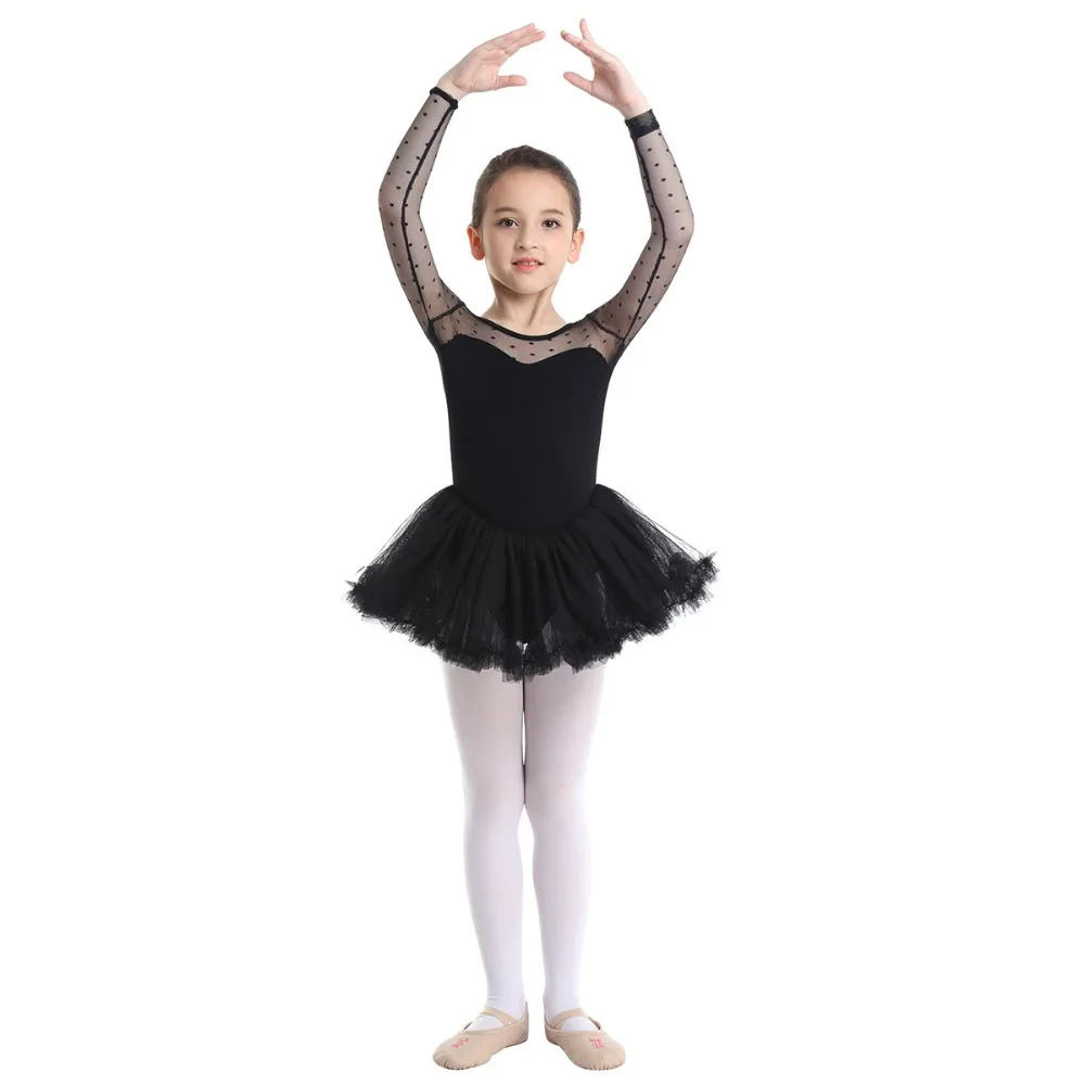 Professional Kids Girls Mesh Ballet Dance Tutu Dress Gymnastics Leotard Skirt Ballerina Costume Modern Lyrical Dancing Dresses
