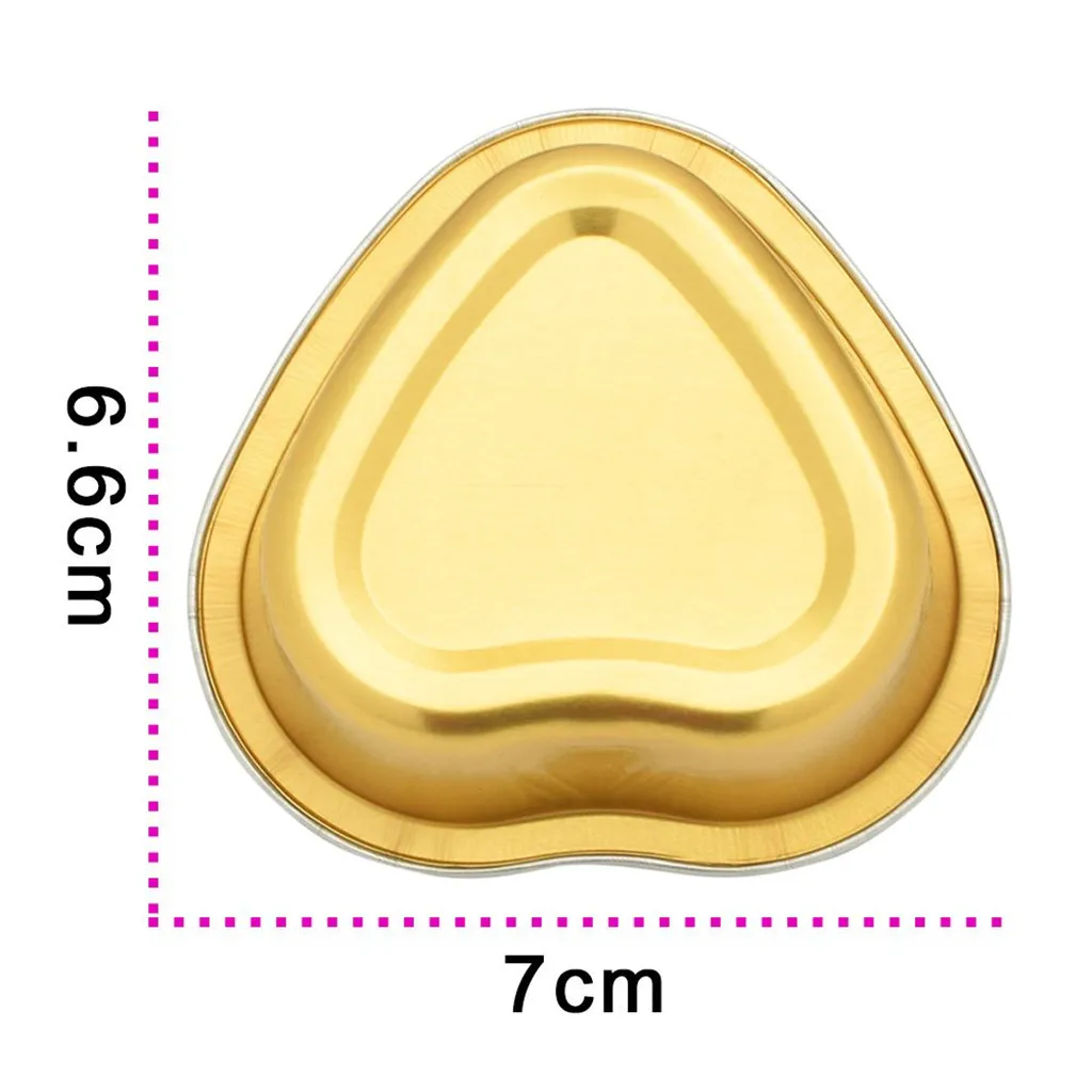 10 Pieces Gold Heart-Shaped Aluminum Foil Melting Hair Remove Wax Small Bowl Bean Depilatory Cream Bowl Waxing Pellet New