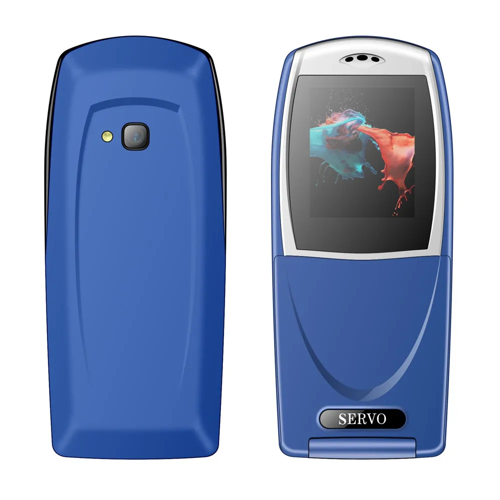 SERVO S06 русская клавиатура флип мобильный телефон Quad Band GSM 1,77 дюймовый экран 1500 мАч Вибрация Bluetooth FM радио мобильный телефон - Цвет: Blue
