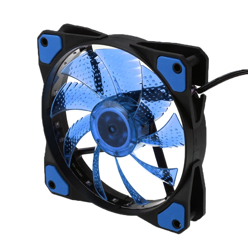15 светодиодный 120 мм чехол для компьютера ПК Вентилятор охлаждения 12 В с резиновым тихим разъемом Molex 3/4Pin штепсельные вентиляторы кулер Ультра тихий - Цвет лезвия: Синий