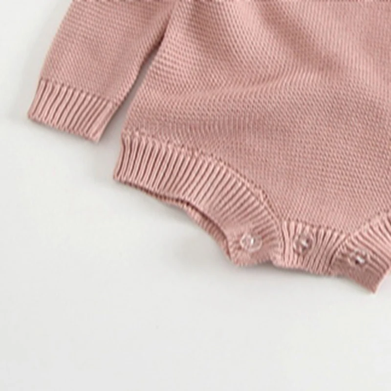 Newborn Baby Girl Body Solid Body de Manga Larga collar de Peter Pan de Punto de Algodón Ropa Caliente Ropa Roupas de Bebes