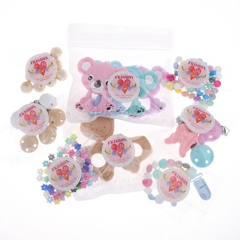 Bpa Free 10pc Cute Dinosaur Silicone Baby Teether Pendant Teething Necklace Koala Dragon Food Grade Nursing Gift Unicorn Raccoon
