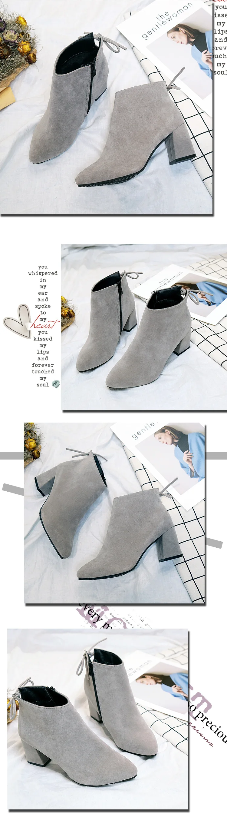 Pointed Toe High Heels Women Boots Basic Shoes Autumn And Winter Casual Female Ankle Boots Single Fashion snow boots