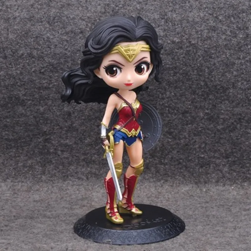 Q version Anime Action Figure Superheroes Wonder Woman Clown Girl Toy PVC Figure Collectible Model Toys Gifts For Kids 15cm