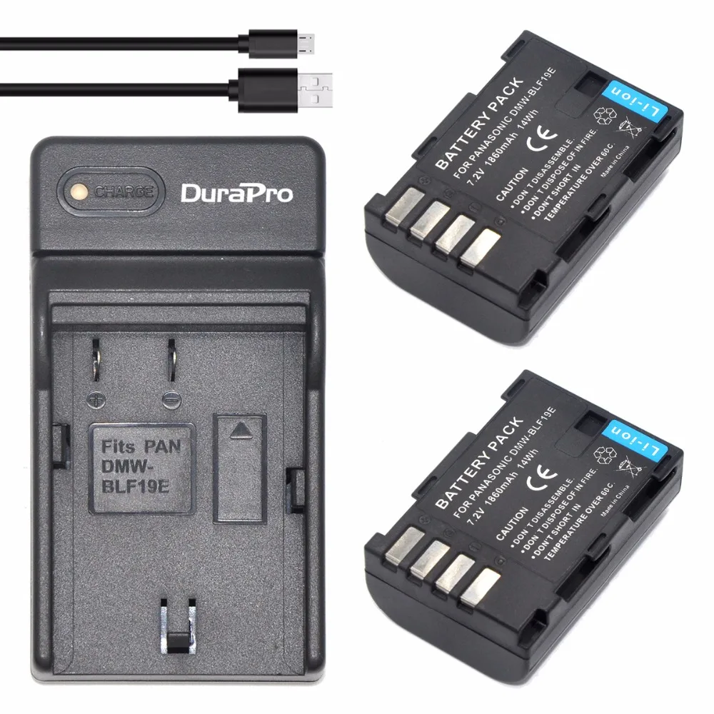 2 шт. DMW BLF19 литий ионная аккумуляторная батарея + USB зарядное устройство для камеры