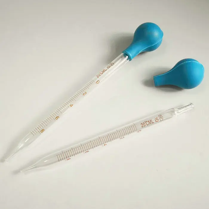 2pcs/lot 10ml Chemistry Lab Glass Dropper Pipette 10mL With Scale Line