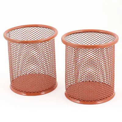 

Home Office Hollow Out Pen Ballpen Organizer Case Holder Dark Orange 2 Pcs