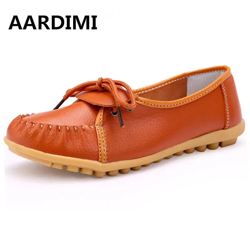 Women s Casual Shoes Genuine Leather Woman Loafers Slip On Female Flats Moccasins Ladies Driving Shoe