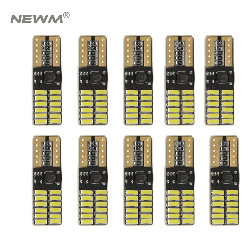 

10pcs 3 Colors Car LED T10 194 W5W Canbus 24 SMD 4014 No Error T10 Led Light Bulb Parking Auto Univeral Lamps Reading Lights 12V