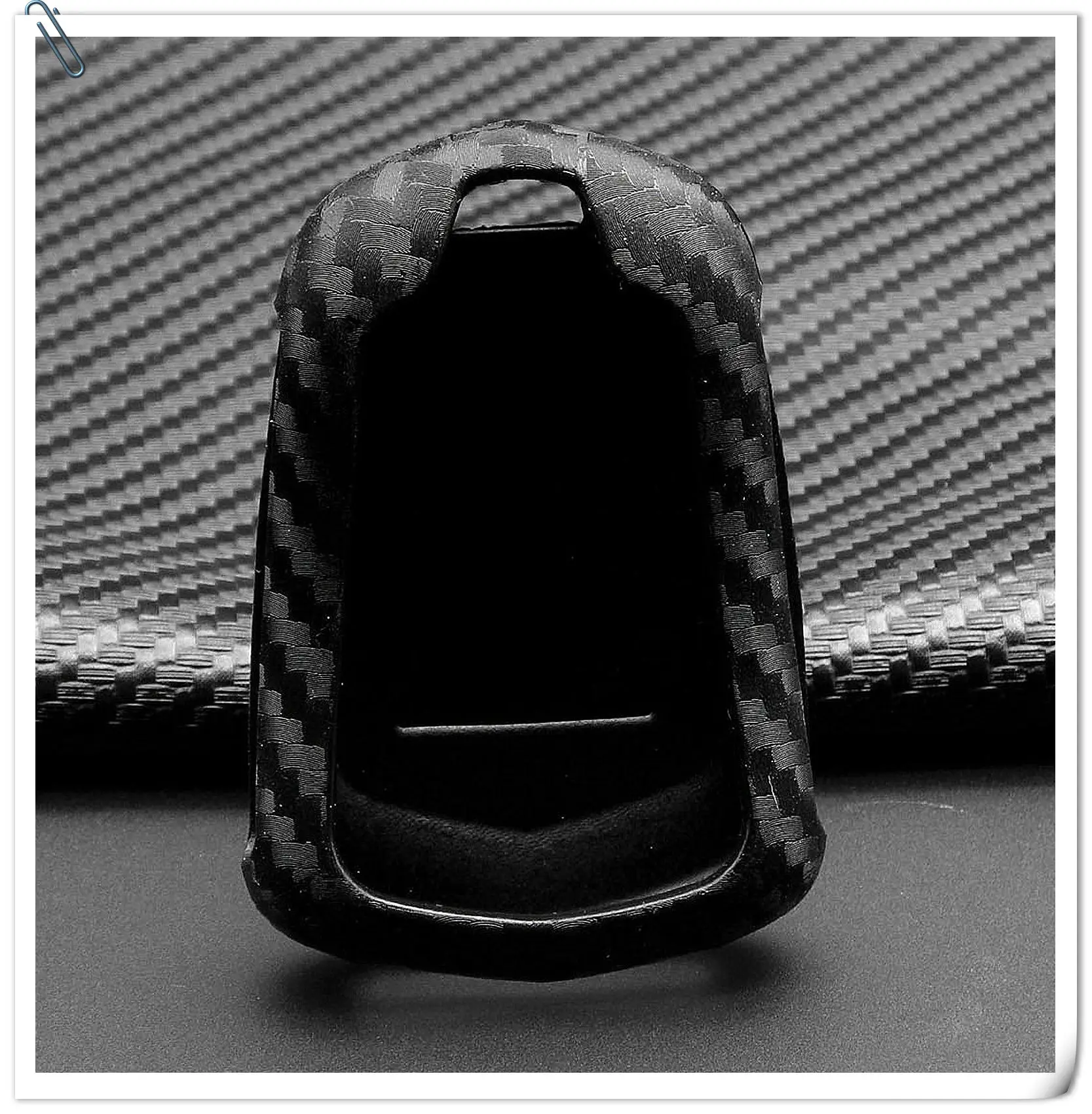 Keyforkess custodia protettiva per telecomando con telecomando in Silicone al carbonio per Cadillac ATS CT6 CTS DTS XT5 Escalade ESV SRX STS XTS ELR 4/5/6 BT -