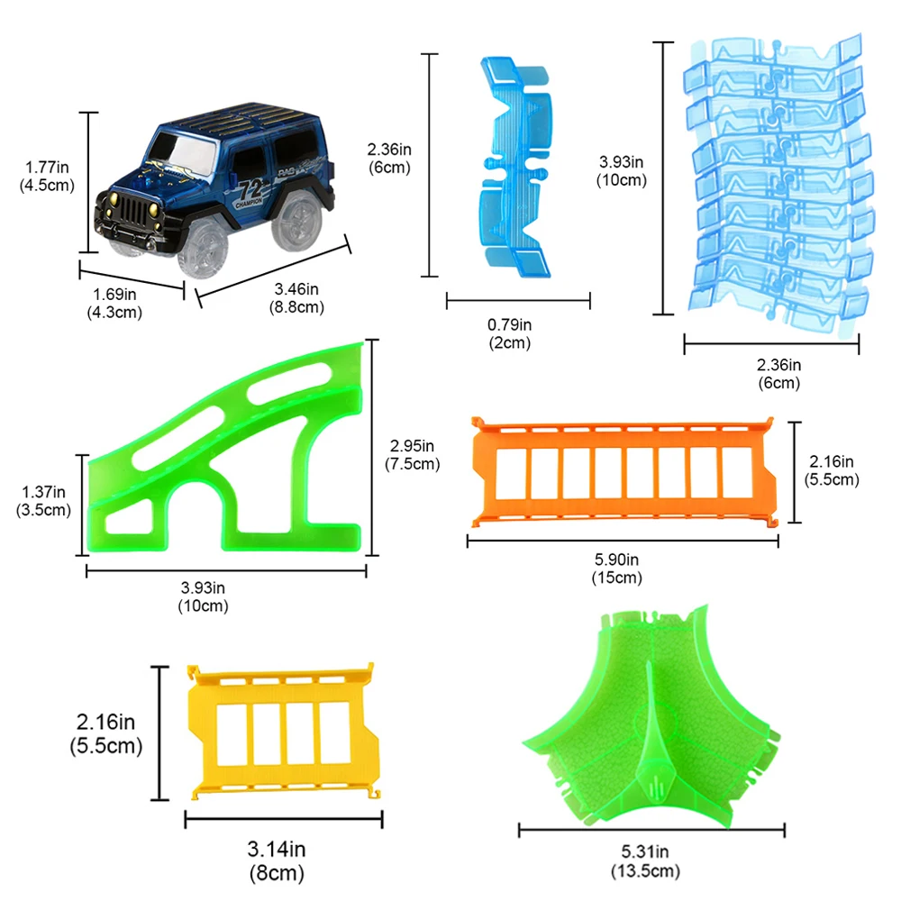 Детская игрушка гоночный автомобиль трек светится в темноте игрушки и хобби гоночный трек набор маленький автомобиль с Светодиодный светильник DIY сборная игрушка