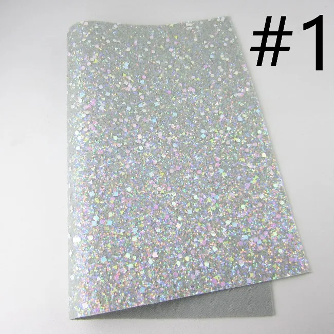 Chunky Glitter Fabric Leather For Shoes DIY Bows A4 Sheet 8"x11.8" 1piece DG010 - Цвет: 1