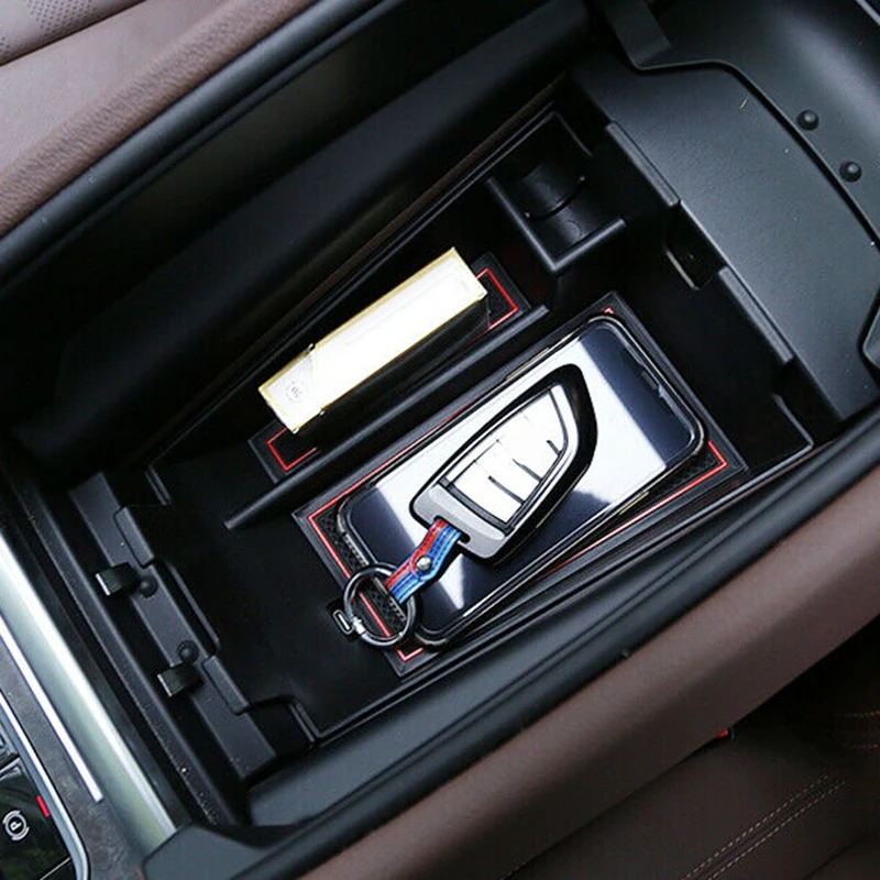 

Armrest Storage box Black Box For BMW X5 G05 2019-2020 Non-slip mat Plastic Case Accessory