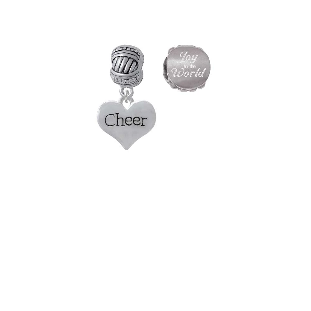 Cheer Heart Joy to the World Charm Beads (Set of 2)