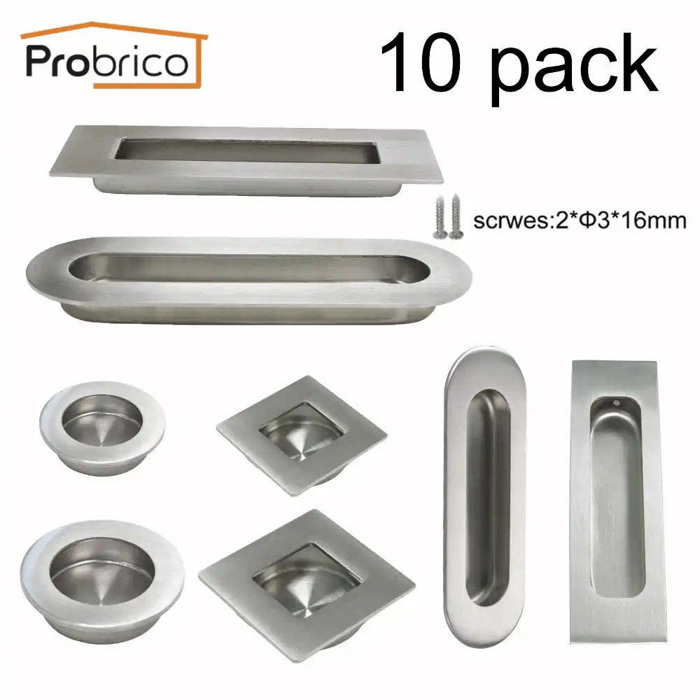 Probrico 10 Pcs Modern Flush Embed Knobs Kitchen Cabinet Cupboard