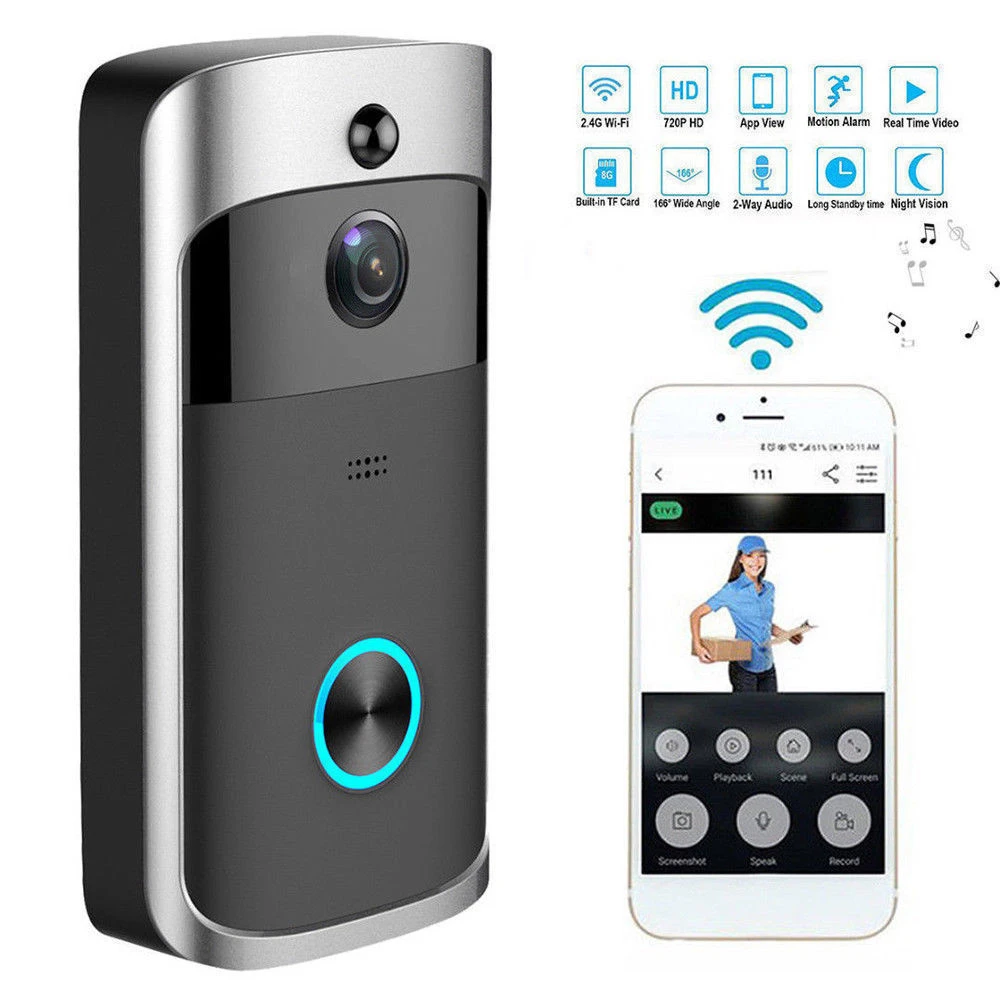 NIEUWE Smart Home M3 Draadloze Camera Deurbel WiFi Ring Deurbel Home Security Smartphone Remote Monitoring Alarm Deur Sensor - AliExpress Security & Protection