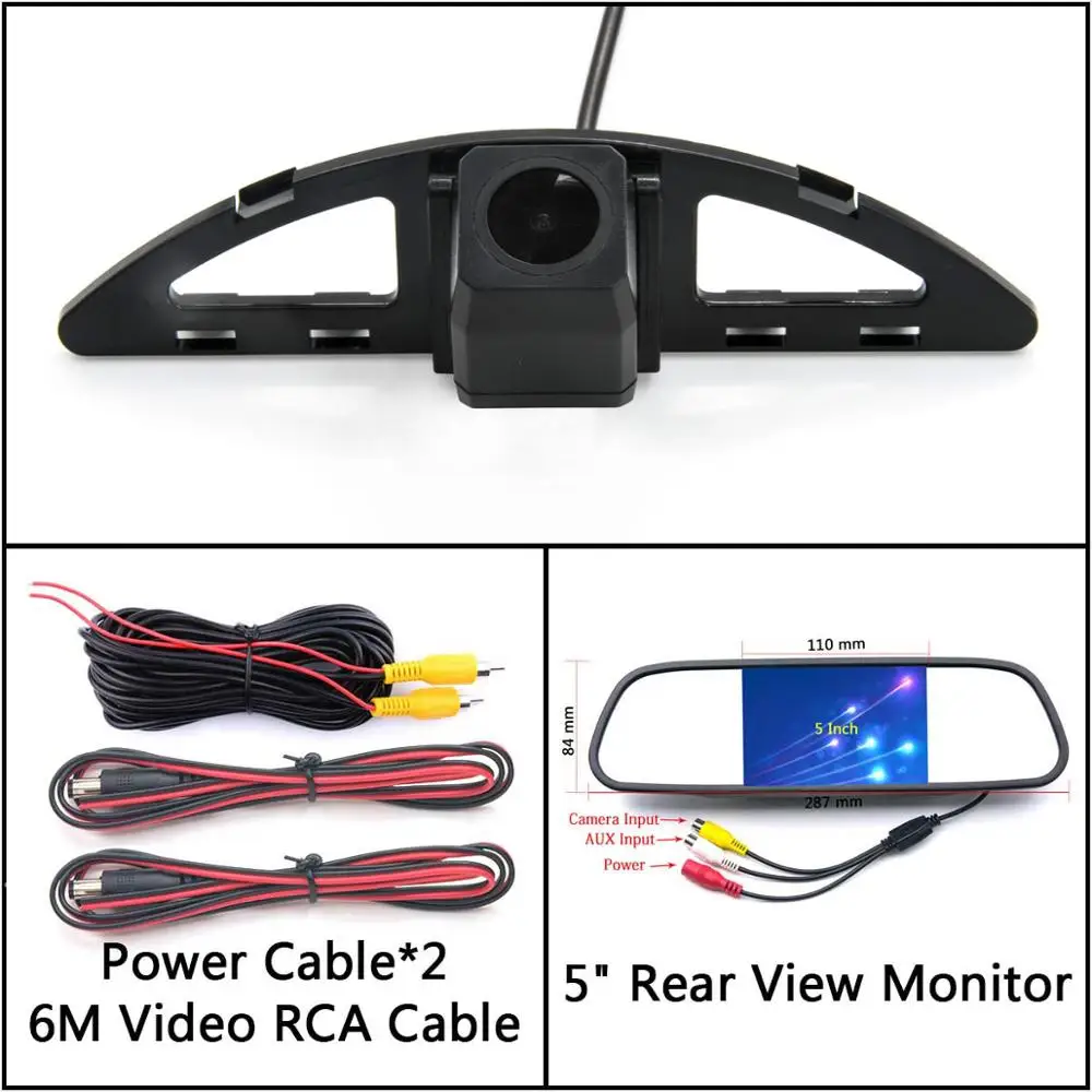 Full HD резервная камера заднего вида для Honda City 5 2008 2009 2010 2011 2012 2013 Автомобильный парковочный зеркальный монитор - Название цвета: Cam N 5 inch Mirror