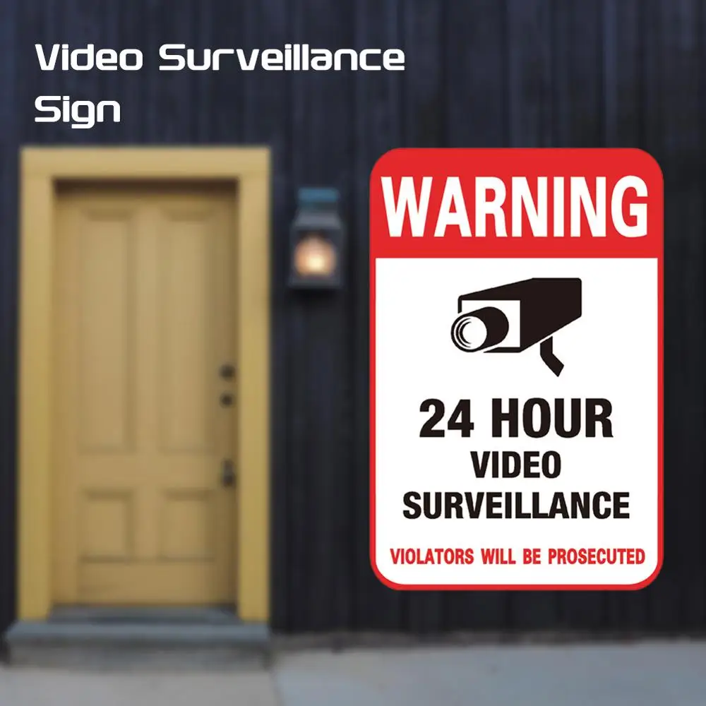 

New 10pcs/lot Waterproof Sunscreen PVC Home CCTV Video Surveillance 24Hour Security Camera Warning Decal Home Wall Sticker