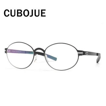 

Cubojue brand eyeglasses frames men oval glasses male no screw ultralight eyewear for optical myopia diopter prescrition