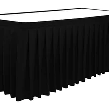 10 13ft x 29 ''черный стол плинтус для свадебной вечеринки украшения полиэстер настольные юбки с металлическими зажимами
