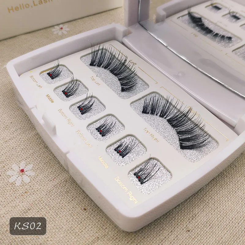 Genailish 8pcs 3D Magnetic Eyelashes Mink Lash Full Strip Lashes False Eyelash With Tweezers Double Magnet Fake Lash SCT-W-602 - Цвет: SCT-W-604