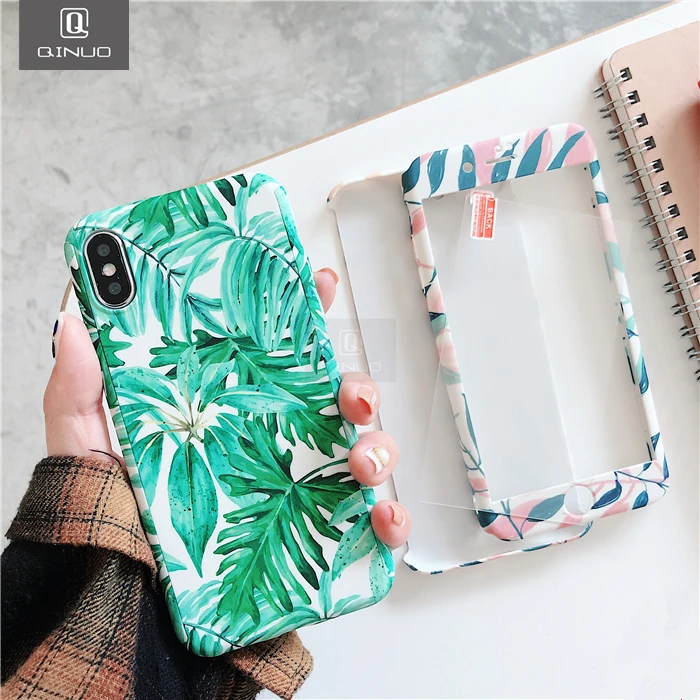 Чехол для телефона iPhone 11 Pro Max 6 6S 7 8 Plus X XR XS 5 5S SE 2 2020 свежие листья 360 градусов Полная