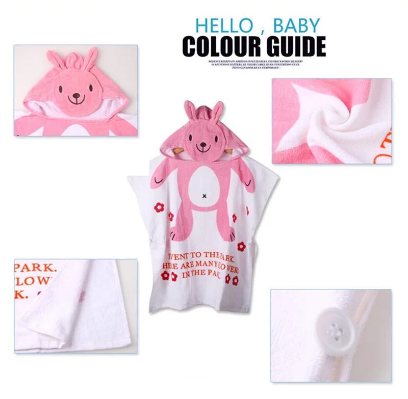 100% Cotton Children Bathrobes Baby Robes Kids Blanket Cloak  Infant Hooded Home Wear beach Costume Child Robe Super-Cute T0018 (23)