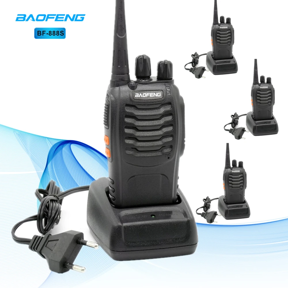 

4pcs Baofeng BF 888S Walkie Talkie UHF 5W 400-470MHz Handheld Two-Way Radio hf FM Transceiver Comunicador Ham CB Radios BF-888s