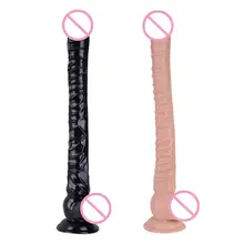 15.75 Inch Big Dildo Flexible Penis with Textured Shaft and Strong Suction Cup Dildo Sex Stimulator Toys