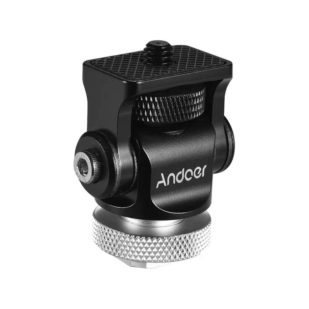 Andoer 180 Поворотный мини шаровой головкой адаптером для вспышки камеры DSLR