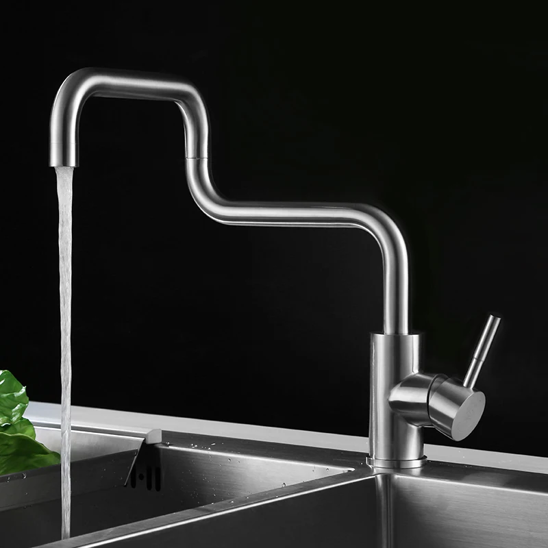 304 Stainless Steel Kitchen Faucet Mixer lead free Kitchen ...