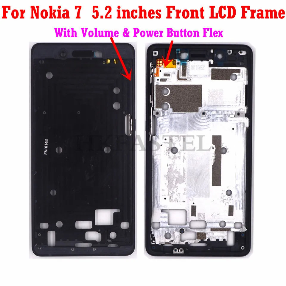 Для Nokia 7 5,2 '' корпус мобильный телефон спереди ЖК-рамка средняя крышка Кнопка регулировки громкости flex(не лоток для sim-карты
