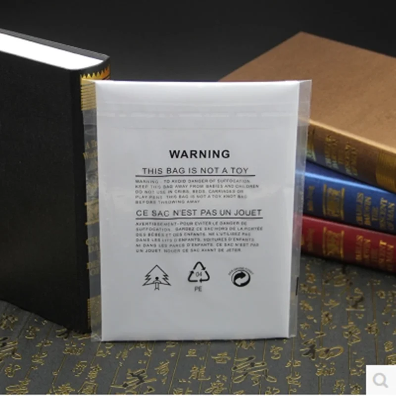 

10pcs warning words Self Adhesive Seal Clear Packing Plastic Bags Transparent Resealable Cellophane PE Bag Poly Bags storage bag