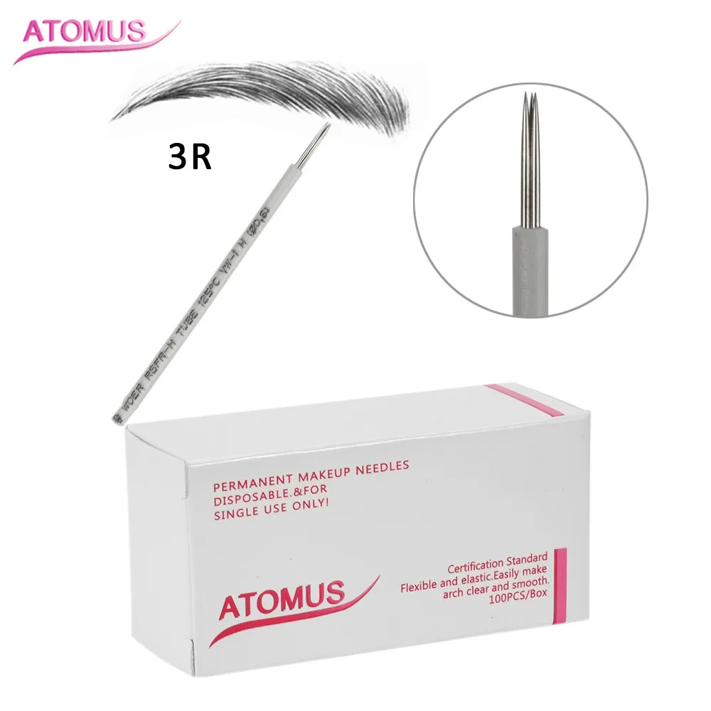 

100pcs 3R Microblading Eyebrow Permanent Makeup Needles Microblade Shading Needle Microblading Disposable Pen Supplies