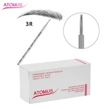 100pcs 3R Microblading Eyebrow Permanent Makeup Needles Microblade Shading Needle Microblading Disposable Pen Supplies