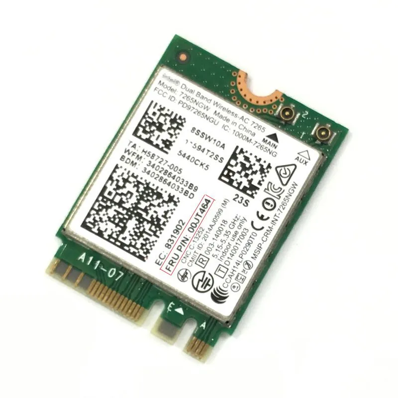Новый intel 7265AC 2,4 5 ГГц wireless-AC 7265 802.11ac 867 м BT4.0 04X6030 00JT464 T450 X250 Linux/Win7/Win8/Win10/AP