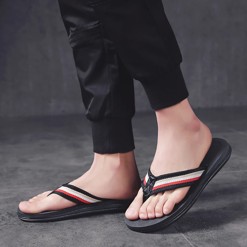 

TRAANO Men Sandals Flip Flops Shoes 2019 Fashion Men Slipper Summer Beach Open Toe Slides Cork Slippers Plus Size 48 CC-187-2
