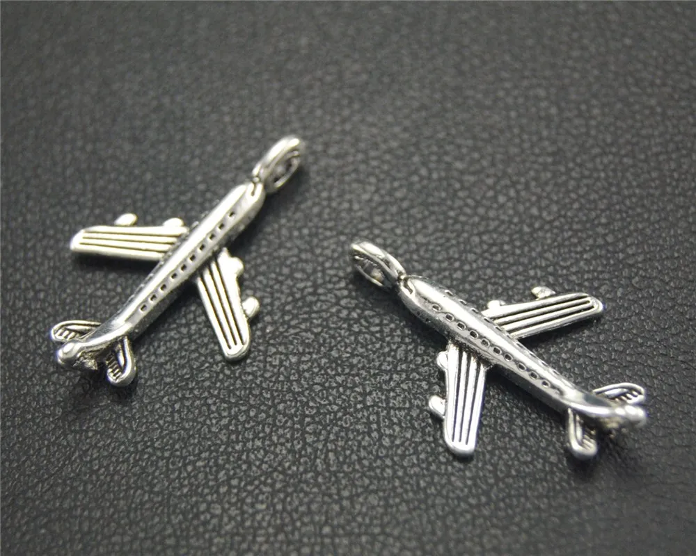 

10pcs Antique Sliver Airplane Charm Jewelry Making DIY Handmade Craft 24x15mm A1781