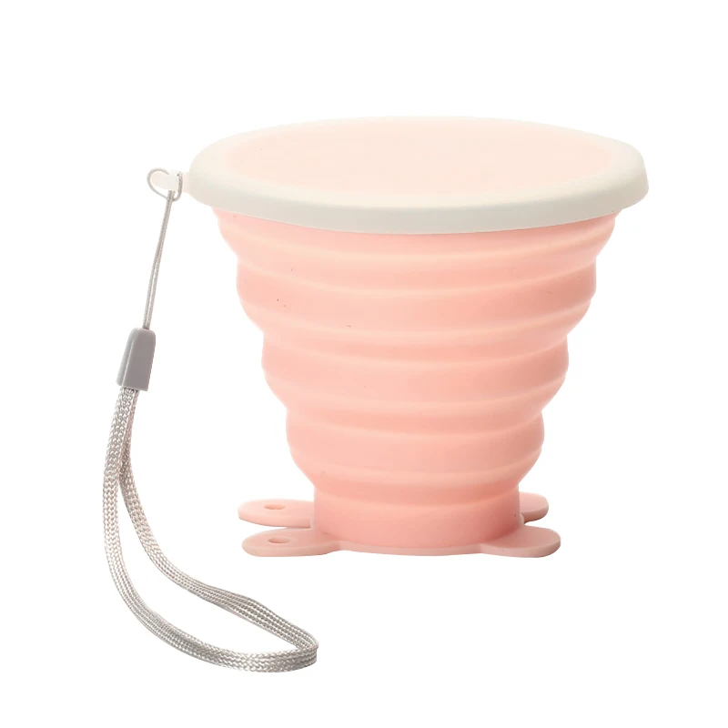 250 мл multi-function складные силиконовая кружка для походов силиконовые выдвижные складывающиеся чашки складные кофейные чашки - Цвет: Pink