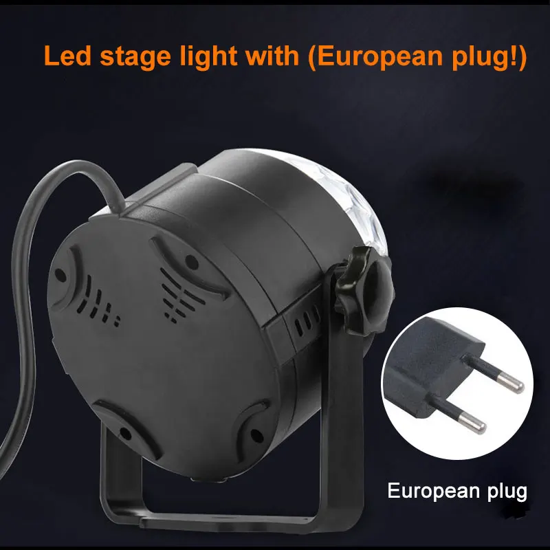 7 ألوان البسيطة RGB LED البلورة السحرية الكرة مصباح منصة الصوت المنشط جهاز عرض ليزر حزب ديسكو نادي إضاءات دي جي