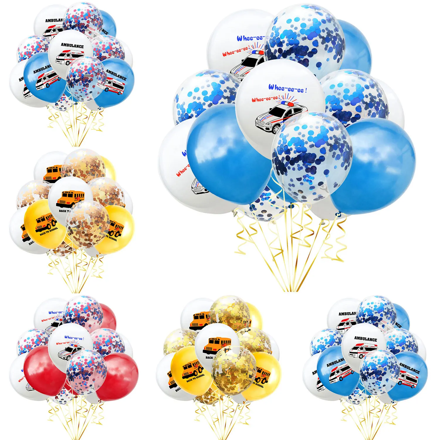 

15pcs Cartoon Car Pattern Latex Balloon for Children's Day Birthday Party Decorations Kids .8