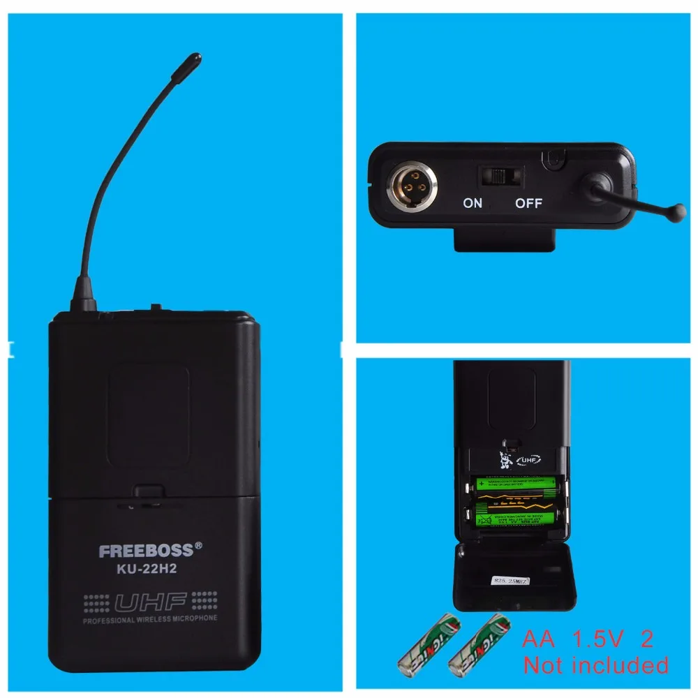 FREEBOSS KU 22H2 2 Bodypack передатчик отворота гарнитуры микрофон Dj Караоке церкви школы UHF