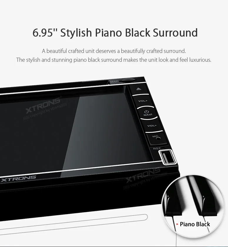 Top XTRONS Universal 6.95" HD Digital Touch Screen Double Din Car autoradio Stereo Radio DVD Player GPS Navigation SD USB SWC 1080P 4