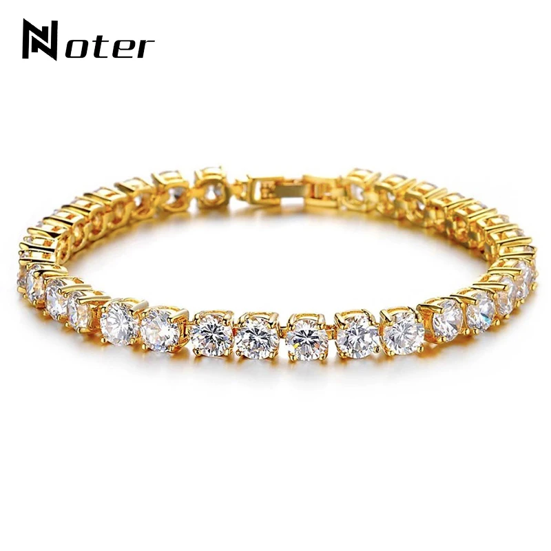 

Noter Tennis Bracelets Men Boys Luxury Micro Crystal Braslet Male Hand Jewelry Charm Gold SilverColor Chain Link Braclet Armband