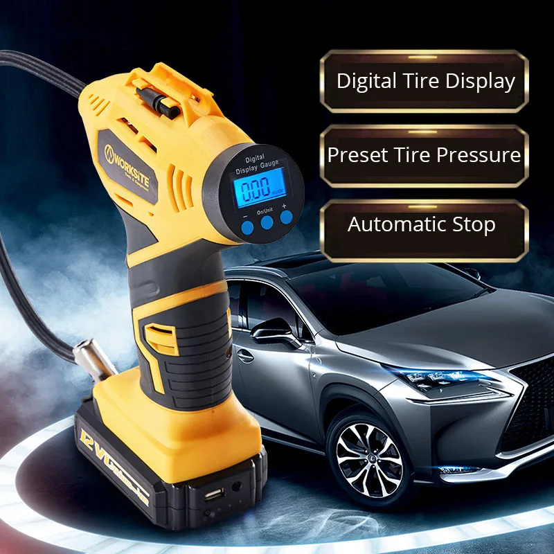 Top New Cordless Inflator Digital Display Car Air Compressor Tire
